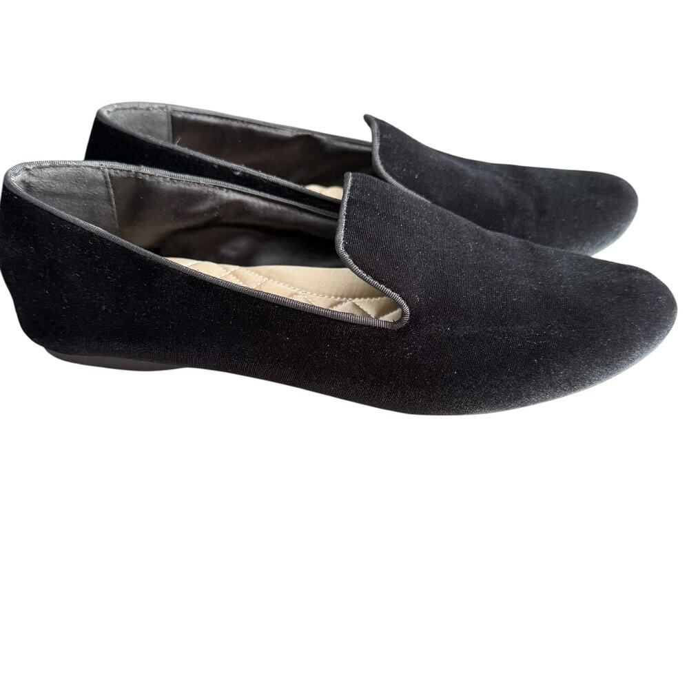 BIRDIES The Starling Black Velvet Loafers Women's 11 Flat Slip On Shoes